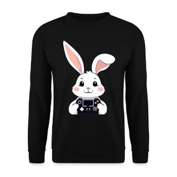 Easter Bunny Gamer & Iconic Easter Gaming - Unisex Sweatshirt - black - Front - Alina (178cm) & Michal (187cm)