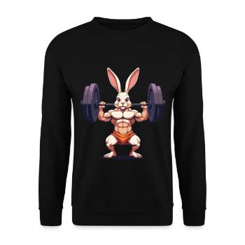 Easter Bunny Body Building Animal Funny Workout - Unisex Sweatshirt - black - Front - Alina (178cm) & Michal (187cm)