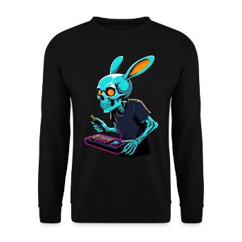 Easter Bunny Gamer Iconic Easter Gaming - Unisex Sweatshirt - black - Front - Alina (178cm) & Michal (187cm)
