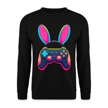 Easter Bunny Gamer & Gaming Streetwear Iconic - Unisex Sweatshirt - black - Front - Alina (178cm) & Michal (187cm)
