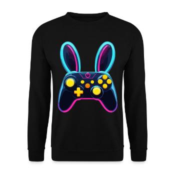 Easter Bunny Gamer & Gaming Streetwear Iconic - Unisex Sweatshirt - black - Front - Alina (178cm) & Michal (187cm)