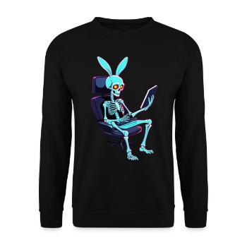 Easter Bunny Gamer Iconic Easter Gaming - Unisex Sweatshirt - black - Front - Alina (178cm) & Michal (187cm)