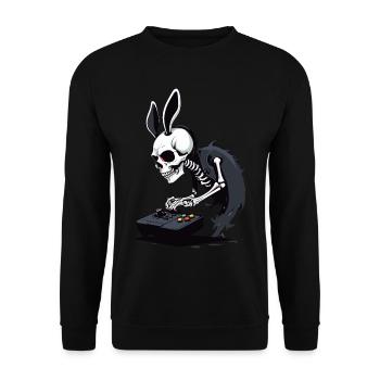 Osterhase Gamer Ikonisches Ostern Gaming - Unisex Pullover - Schwarz - Vorne - Alina (178cm) & Michal (187cm)