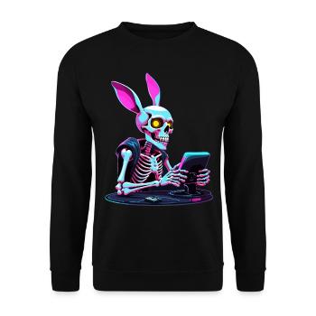 Osterhase Gamer und Gaming Streetwear Design - Unisex Pullover - Schwarz - Vorne - Alina (178cm) & Michal (187cm)