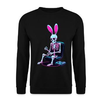 Easter Bunny Gamer Iconic Easter Gaming - Unisex Sweatshirt - black - Front - Alina (178cm) & Michal (187cm)