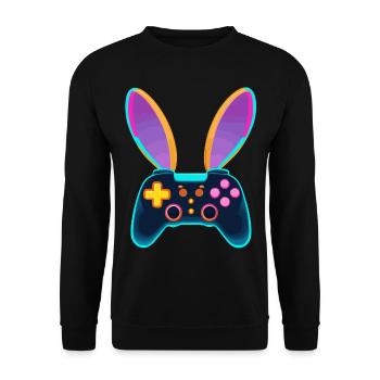 Osterhase Gamer und Gaming Streetwear Osterlook - Unisex Pullover - Schwarz - Vorne - Alina (178cm) & Michal (187cm)