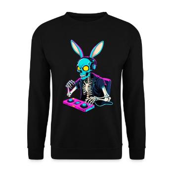 Lapin de Pâques Gamer & Gaming Streetwear Iconique - Sweat-shirt Unisexe - noir - Devant - Alina (178cm) & Michal (187cm)