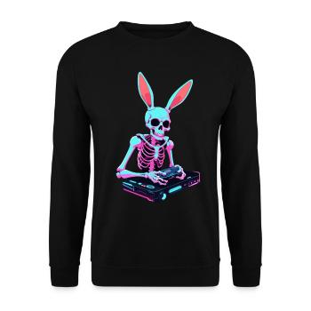 Osterhase Gamer Ikonisches Ostern Gaming - Unisex Pullover - Schwarz - Vorne - Alina (178cm) & Michal (187cm)