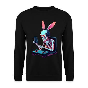 Lapin de Pâques Gamer et Design de streetwear de jeu - Sweat-shirt Unisexe - noir - Devant - Alina (178cm) & Michal (187cm)