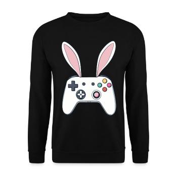 Lapin de Pâques Gamer & Gaming Streetwear Iconique - Sweat-shirt Unisexe - noir - Devant - Alina (178cm) & Michal (187cm)