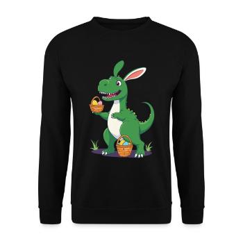 Iconic Easter Dinosaur Dinosaur Easter Bunny - Unisex Sweatshirt - black - Front - Alina (178cm) & Michal (187cm)