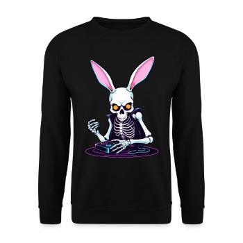 Lapin de Pâques Gamer et Design de streetwear de jeu - Sweat-shirt Unisexe - noir - Devant - Alina (178cm) & Michal (187cm)