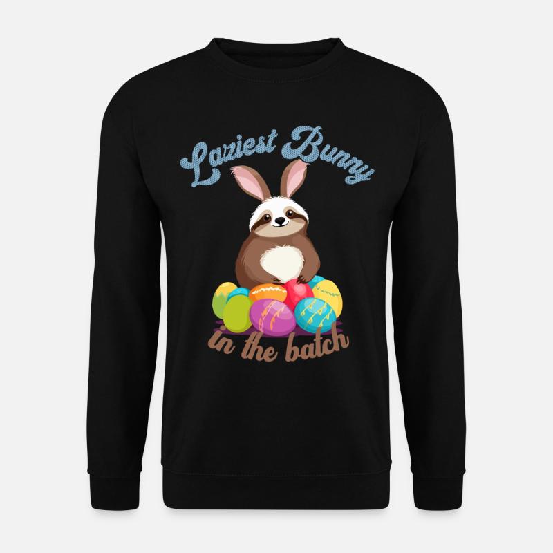 Lustiger Spruch Süßes Osterfaultier Fauler - Unisex Pullover - Schwarz