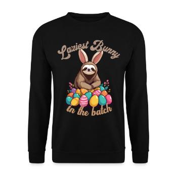 Drôle de dicton Mignon Pâques paresseux paresseux paresseux - Sweat-shirt Unisexe - noir - Devant - Alina (178cm) & Michal (187cm)