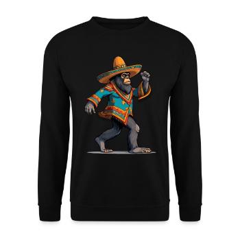 Mexicain Bigfoot Sasquatch Sombrero - Sweat-shirt Unisexe - noir - Devant - Alina (178cm) & Michal (187cm)