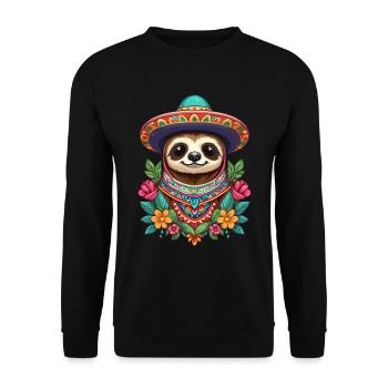 Paresseux Sugar Skull Mexique Design esthétique - Sweat-shirt Unisexe - noir - Devant - Alina (178cm) & Michal (187cm)