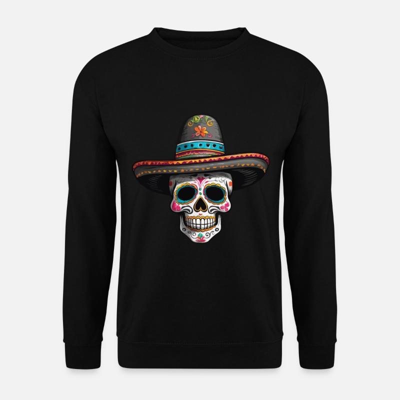 Iconic Sugar Skull Mexican Holiday - Unisex Sweatshirt - black