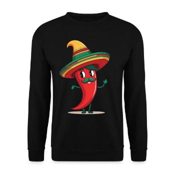 Aesthetic Chili Pepper Chili Streetwear Hot - Unisex Sweatshirt - black - Front - Alina (178cm) & Michal (187cm)