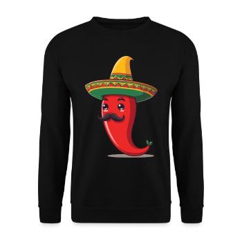 Aesthetic Chili Streetwear Mexican Hot Style - Unisex Sweatshirt - black - Front - Alina (178cm) & Michal (187cm)