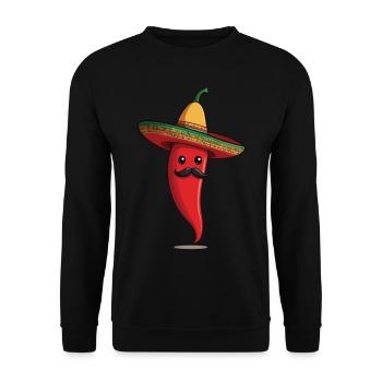 Aesthetic Chili Pepper Chili Streetwear Hot - Unisex Sweatshirt - black - Front - Alina (178cm) & Michal (187cm)