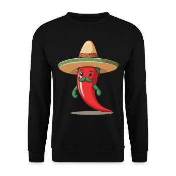 Aesthetic Chili Pepper Chili Streetwear Hot - Unisex Sweatshirt - black - Front - Alina (178cm) & Michal (187cm)