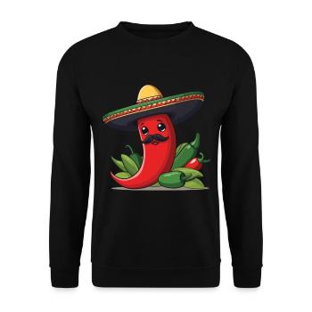Aesthetic Chili Pepper Chili Streetwear Hot - Unisex Sweatshirt - black - Front - Alina (178cm) & Michal (187cm)