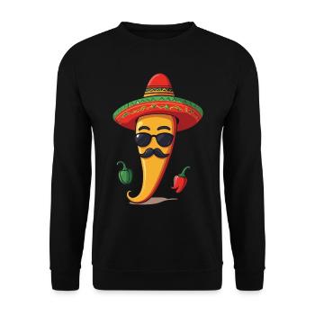 Aesthetic Chili Streetwear Heißer Scoville Stil - Unisex Pullover - Schwarz - Vorne - Alina (178cm) & Michal (187cm)