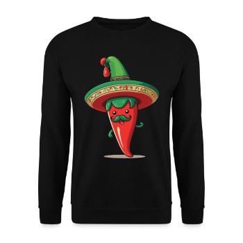 Aesthetic Chili Pepper Chili Streetwear Hot - Unisex Sweatshirt - black - Front - Alina (178cm) & Michal (187cm)