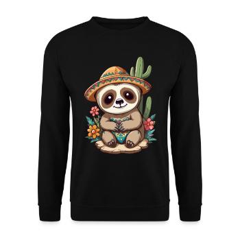Paresseux emblématique Sugar Skull Mexique - Sweat-shirt Unisexe - noir - Devant - Alina (178cm) & Michal (187cm)