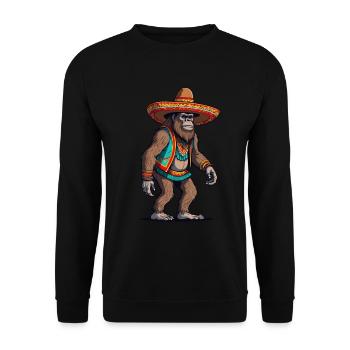 Sasquatch Bigfoot mexicain avec sombrero - Sweat-shirt Unisexe - noir - Devant - Alina (178cm) & Michal (187cm)