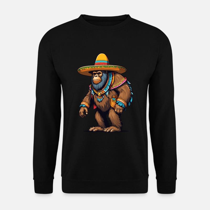 Mexican Bigfoot Sasquatch Sombrero - Unisex Sweatshirt - black