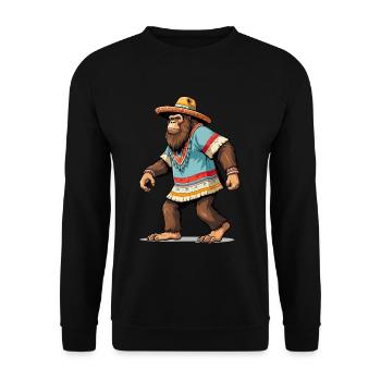 Mexicain Bigfoot Sasquatch Sombrero - Sweat-shirt Unisexe - noir - Devant - Alina (178cm) & Michal (187cm)