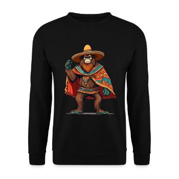 Mexican Bigfoot Sasquatch Sombrero - Unisex Sweatshirt - black - Front - Alina (178cm) & Michal (187cm)