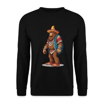 Mexican Bigfoot Sasquatch With Sombrero - Unisex Sweatshirt - black - Front - Alina (178cm) & Michal (187cm)