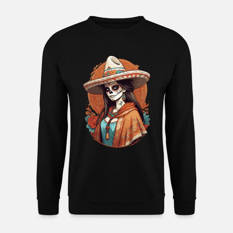 Iconic Sugar Skull Mexican Holiday - Unisex Sweatshirt - black