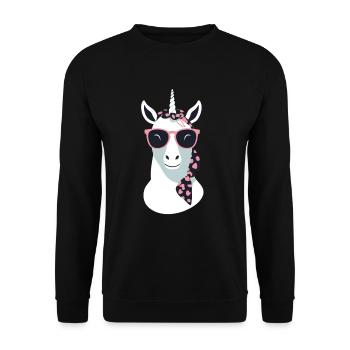 Licorne Maman Licornes Élégantes Amoureux - Sweat-shirt Unisexe - noir - Devant - Alina (178cm) & Michal (187cm)