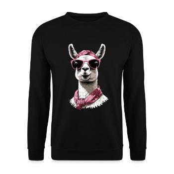 Llama Loving Mom Funny Mom Design - Unisex Sweatshirt - black - Front - Alina (178cm) & Michal (187cm)