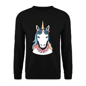 Licorne Maman Licornes Aimant Drôle Élégant - Sweat-shirt Unisexe - noir - Devant - Alina (178cm) & Michal (187cm)