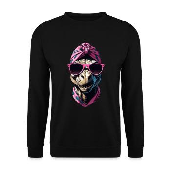 Funny Dinosaur Mom Cool Dino Woman Style - Unisex Sweatshirt - black - Front - Alina (178cm) & Michal (187cm)