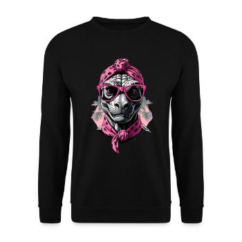 Funny Dinosaur Mom Mom Dinosaur Style - Unisex Sweatshirt - black - Front - Alina (178cm) & Michal (187cm)