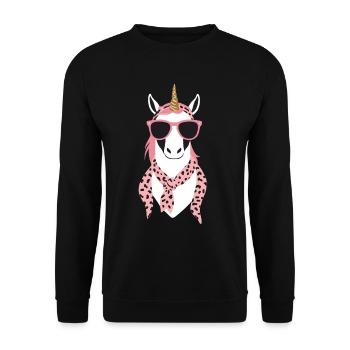Licorne Maman Licornes Élégantes Maman Aimante - Sweat-shirt Unisexe - noir - Devant - Alina (178cm) & Michal (187cm)