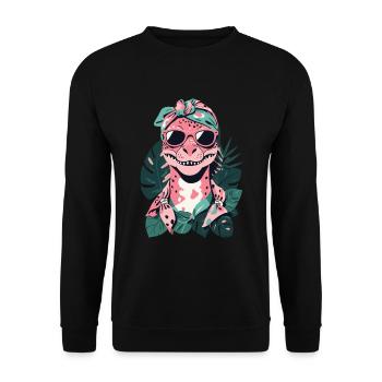 Drôle Dinosaure Maman Cool Dino Femme Style - Sweat-shirt Unisexe - noir - Devant - Alina (178cm) & Michal (187cm)
