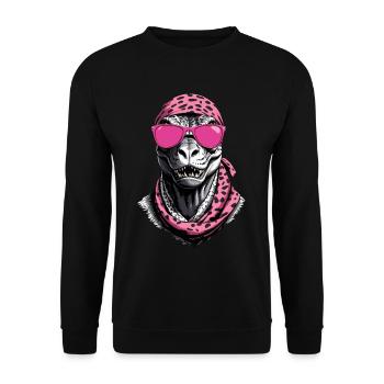 Drôle de maman dinosaure et femme dinosaure cool - Sweat-shirt Unisexe - noir - Devant - Alina (178cm) & Michal (187cm)
