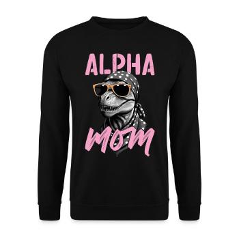 Alpha Mom Drôle Dinosaure Maman Style Dinosaure - Sweat-shirt Unisexe - noir - Devant - Alina (178cm) & Michal (187cm)