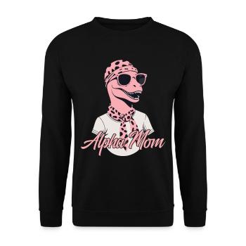 Alpha Maman Drôle Dinosaure Maman Dinos Cool - Sweat-shirt Unisexe - noir - Devant - Alina (178cm) & Michal (187cm)