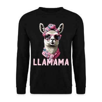 LLamama Llama Loving Mom Funny Design - Unisex Sweatshirt - black - Front - Alina (178cm) & Michal (187cm)
