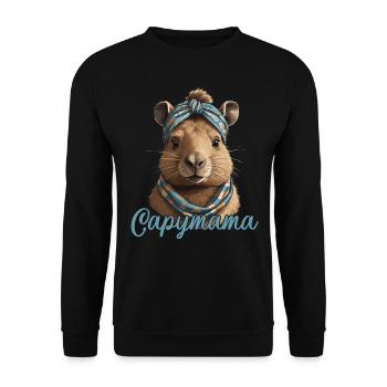 Capymama drôle Capybara conception de fête des mères - Sweat-shirt Unisexe - noir - Devant - Alina (178cm) & Michal (187cm)