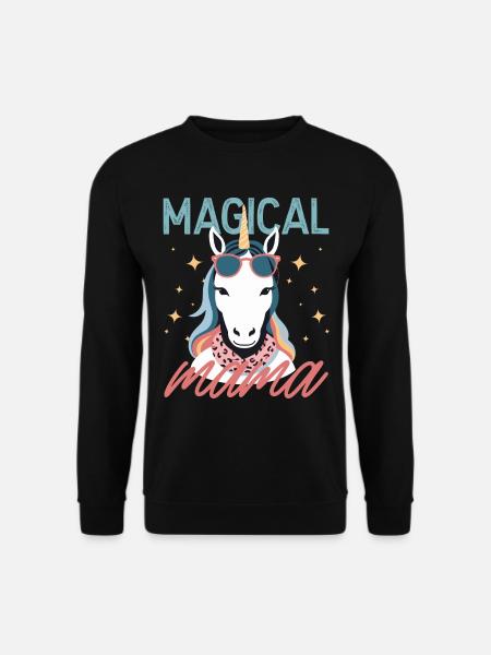 Magical Mama Einhorn Liebende Stylische Frau - Unisex Pullover - Schwarz