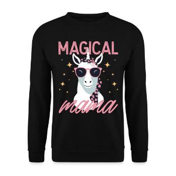 Magical Mom Unicorn Love Stylish Funny - Unisex Sweatshirt - black - Front - Alina (178cm) & Michal (187cm)