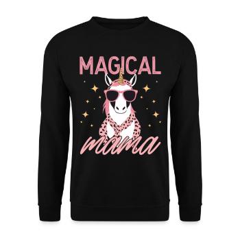 Magique Maman Licorne Maman Amour Élégant - Sweat-shirt Unisexe - noir - Devant - Alina (178cm) & Michal (187cm)